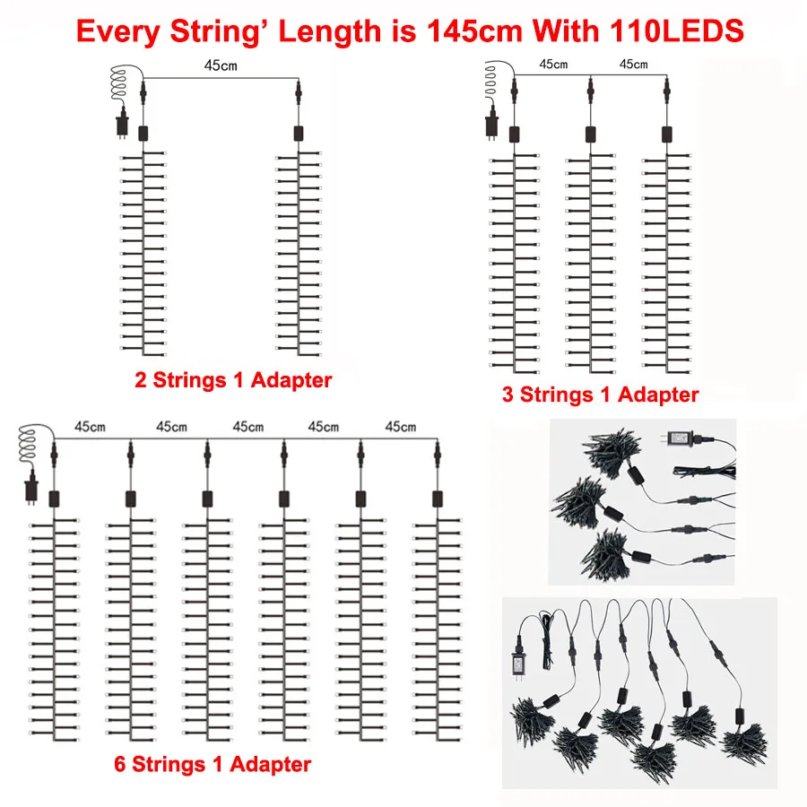 عيد الميلاد LED ضوء جليد ، دش النيزك ، ضوء المطر ، ضوء في الهواء الطلق ، حديقة سقوط قطرة المطر ، إكليل لحزب عطلة ، الزفاف