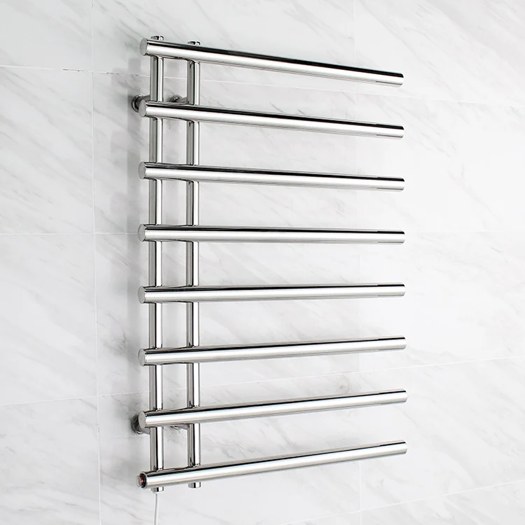 eu-Hot Sale 8 Tiers Hardwired Electric Towel Warmer Towel Rail With Shelf#