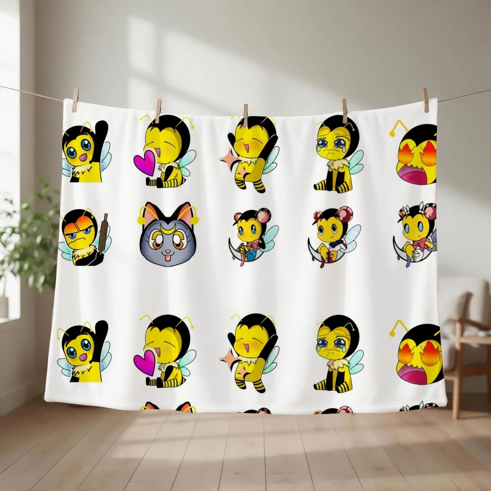Emotes Throw Blanket Loose Flannel Sofa Flannels Blankets