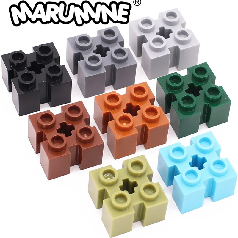 Marumine MOC Blocks Plastic Model Set Compatible 90258 Bricks Modified 2 x 2 With Grooves And Axle Hole Educational Children Toy