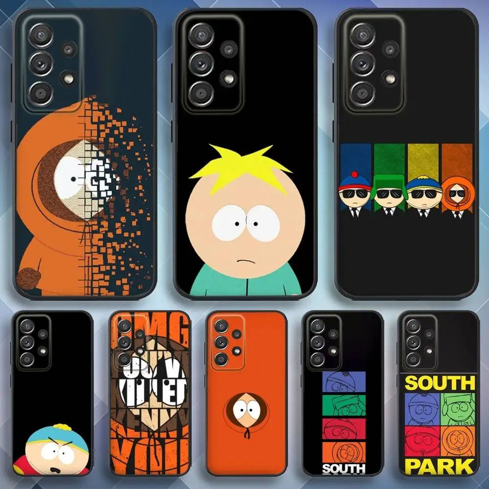 

Cartoon S-South Park Phone Case For Samsung S25,S24,S21,S22,S23,S30,Ultra,S20,Plus,Fe,Lite,Note,10,9,5G Black Cover