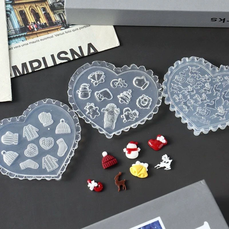 

1 шт., зимняя силиконовая форма для дизайна ногтей со снежинками, 3D тисненая мягкая пластина для штамповки, рождественские многоразовые трафареты для геля «сделай сам»