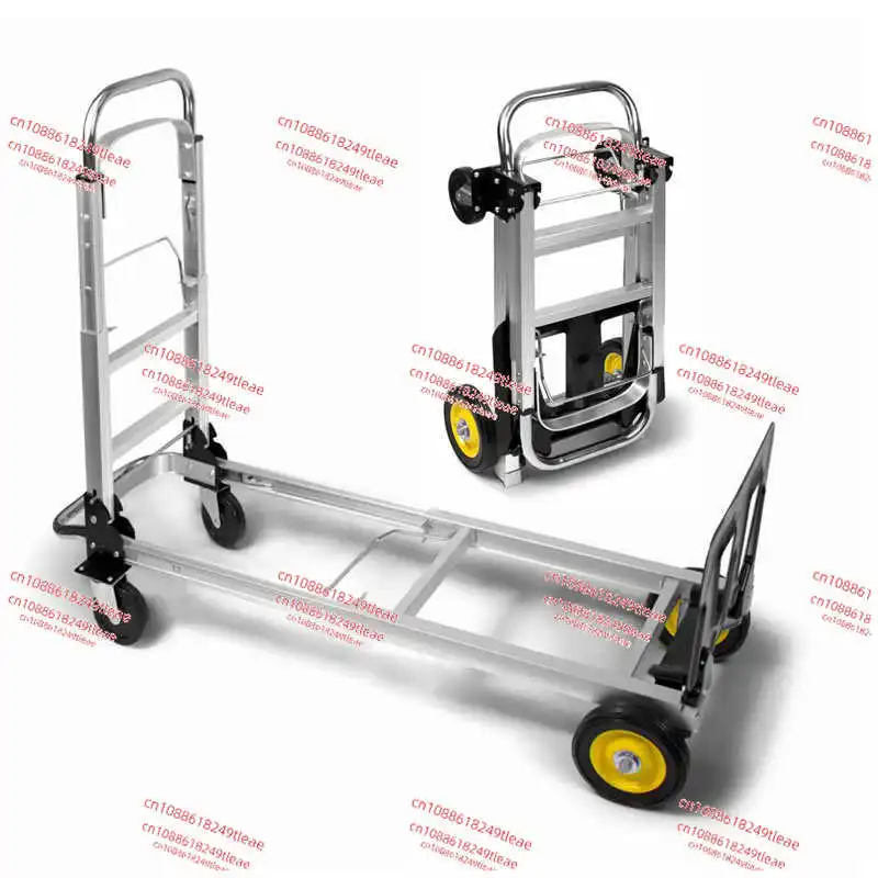 Convertible Hand Truck Dolly 3-in-1, Aluminium Hand Dolly Cart  Fodable with Rubber Brake-Wheels, Anti-Slip Strip