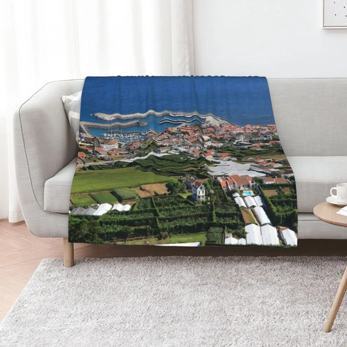 Manta de Vila Franca do Campo, Azores, manta cálida y acogedora para el sofá de la sala de estar