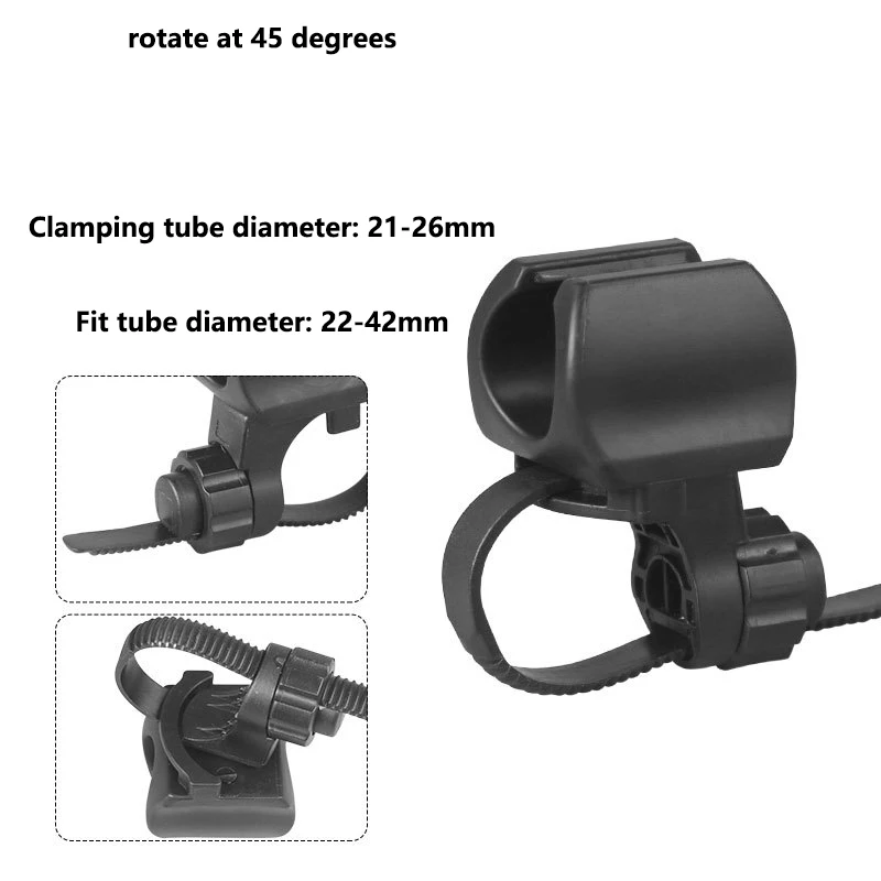 Mountain Bike Flashlight Mounting Clip Bracket Multi-function Headlight Clip Card Holder Plastic Adjustable Cycling Accessories