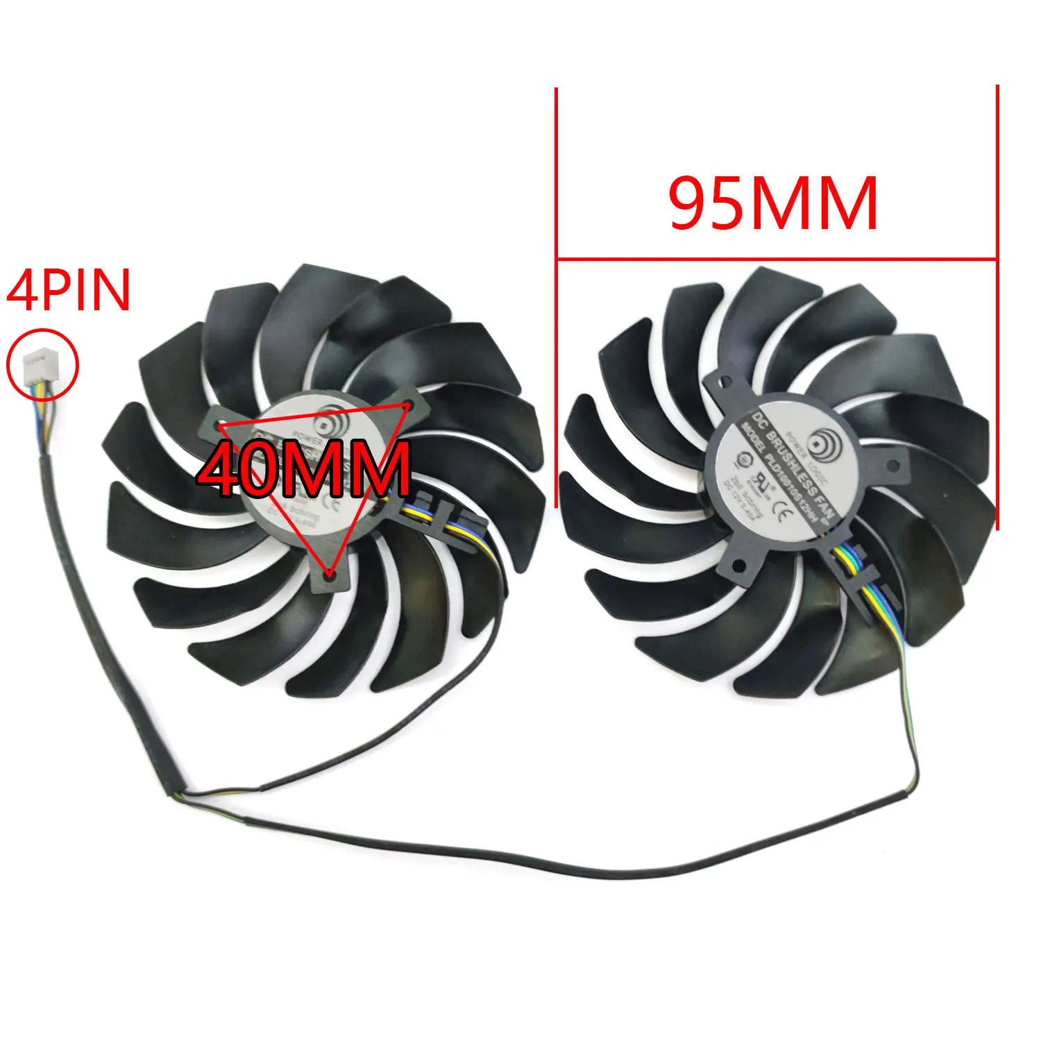 Nieuwe 1Lot 95Mm 4PIN PLD10010S12HH Gtx 980 Gaming Gpu Fan, voor Msi Geforce Gtx 980TI 980 970 960 Gaming Videokaart Koelventilator