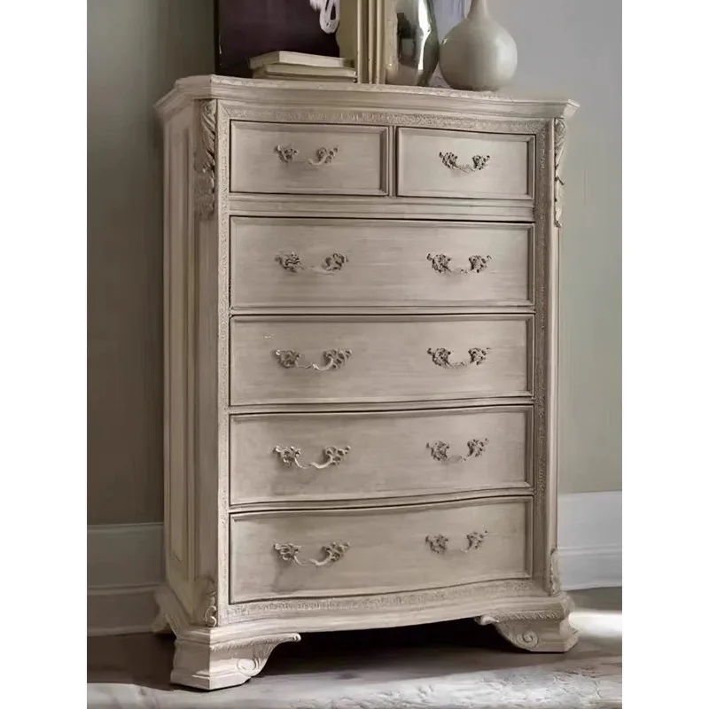 

revival imprint nine chest cabinet bedroom locker solid wood carving flower French storage bedside cabinet furniture