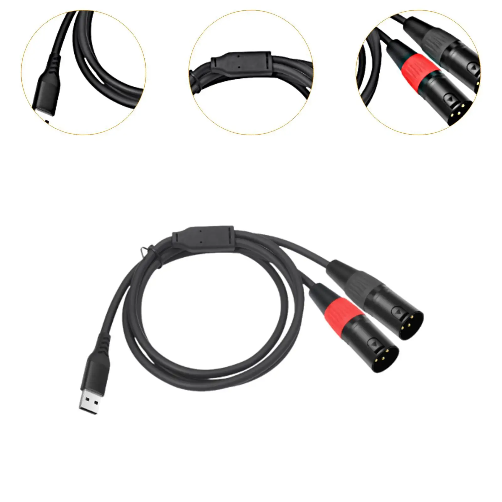 USB 2 XLR 간섭 방지 3 핀 분배기 코드 와이어 스마트 폰 스피커 TV 홈 시어터 전문 오디오 장비