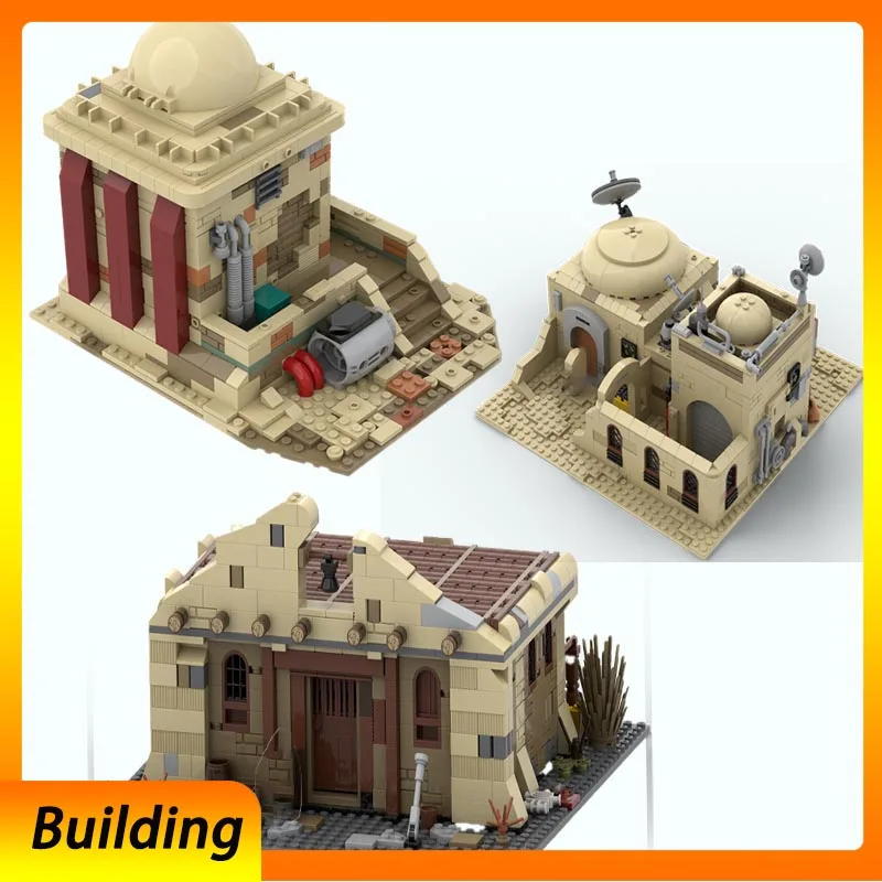 

Spot MOC-112429 141949 119111 building blocks starry sky movie desert house model DIY assembly brick house model battle base
