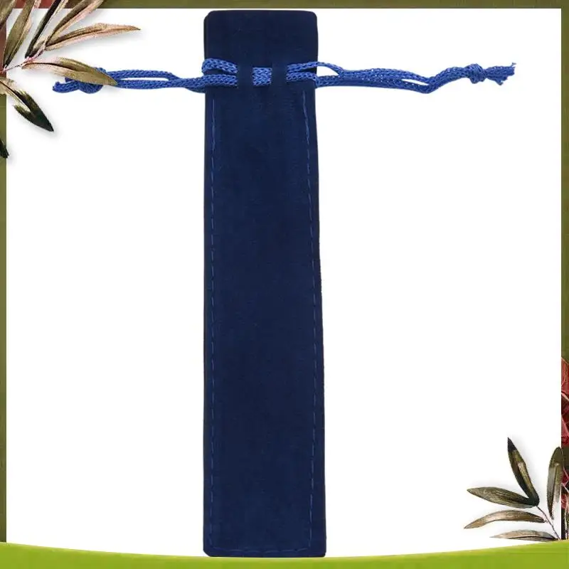 

New-150 Pcs Blue Velvet Pen Pouch Sleeve Holder Single Pen Bag Case Pencil Bag