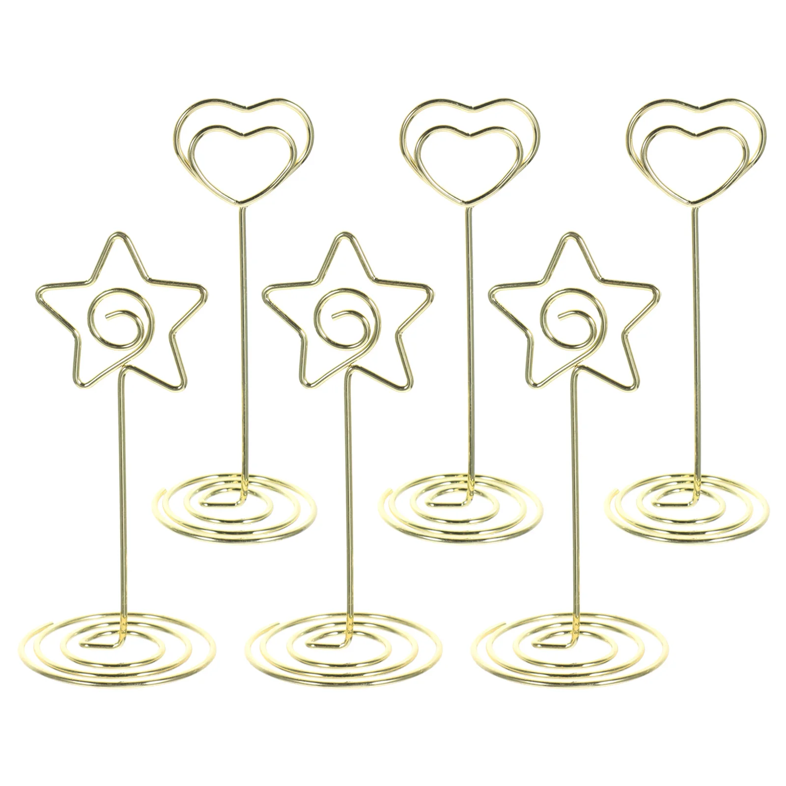 

6pcs Heart 85mm Table Card Holders Gold Desktop Clips Memo Photo Display Table Number Holders Memo Clip Office Supplies