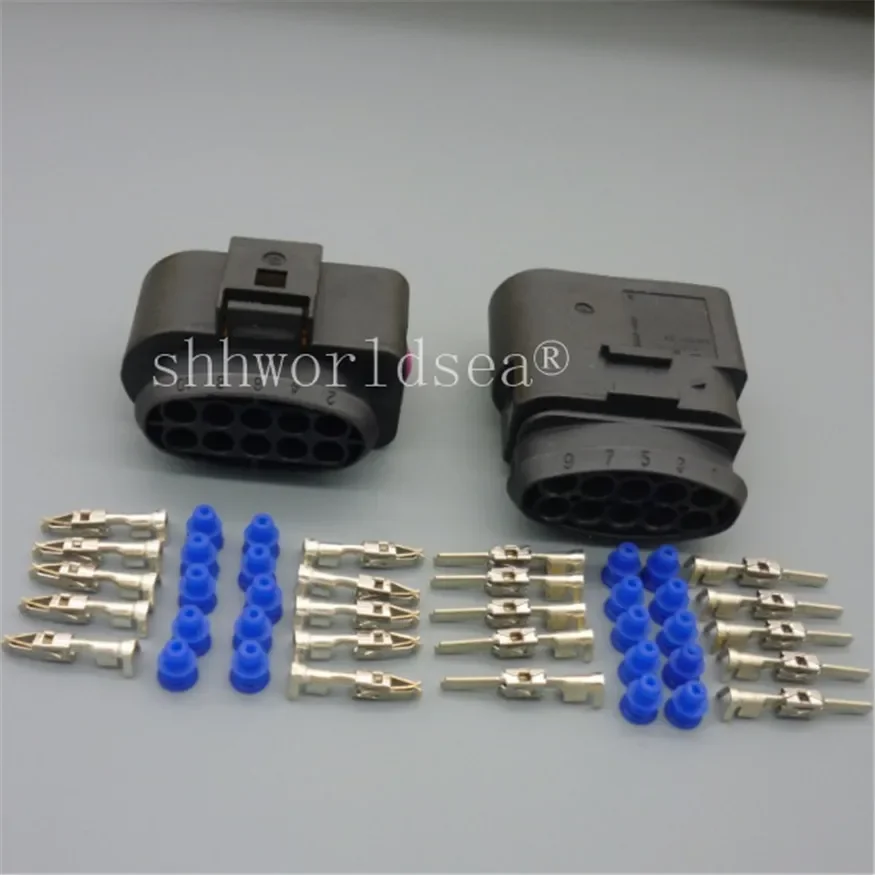 10 Pin 1J0973835 1J0973735 3.5mm Auto Temp Sensor Plug Deflation Valve Copnnector Waterproof Headlight Socket For VW Audi