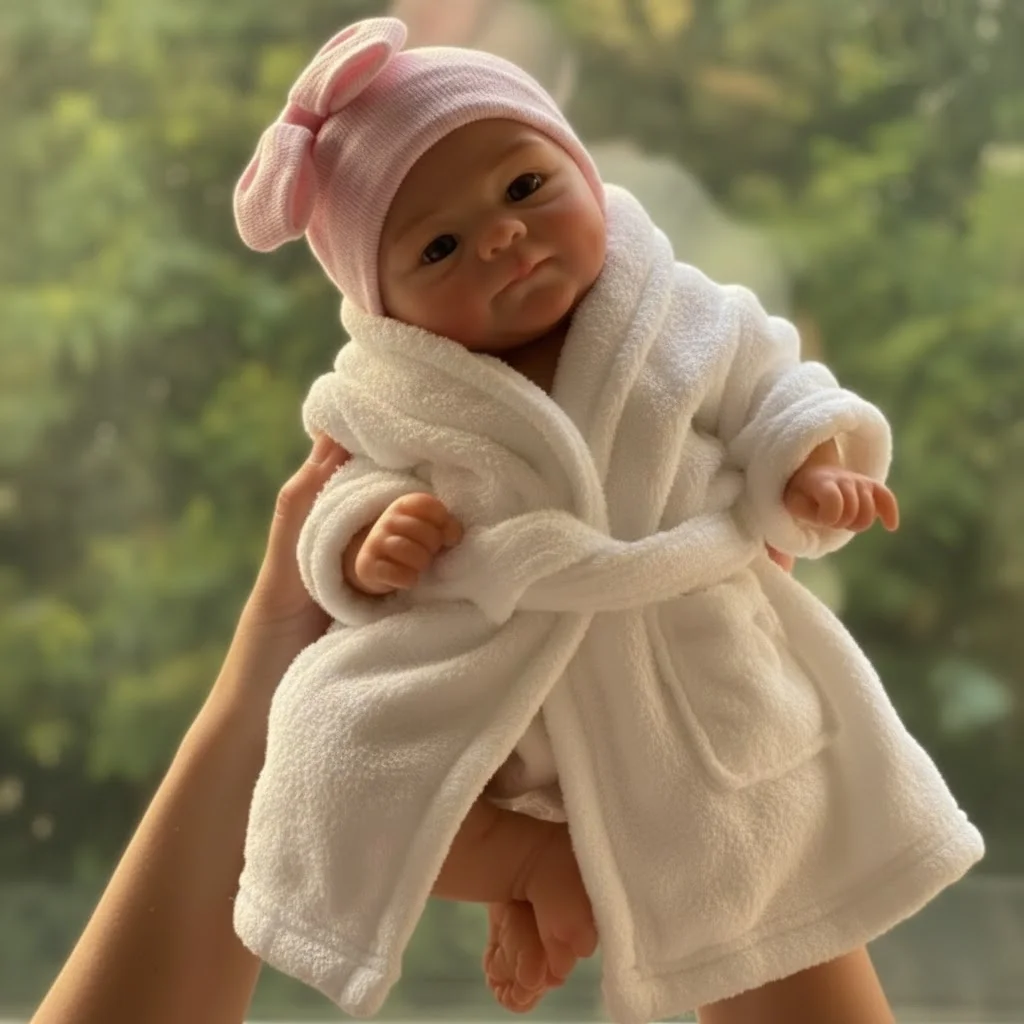 Fotografia 6: AnjoDoll 2 Conjuntos de Roupas para Boneca Reborn de Silicone de 13 Polegadas com Boca Aberta, Lavável, Feita à Mão, Brinquedo Ideal para Presente
