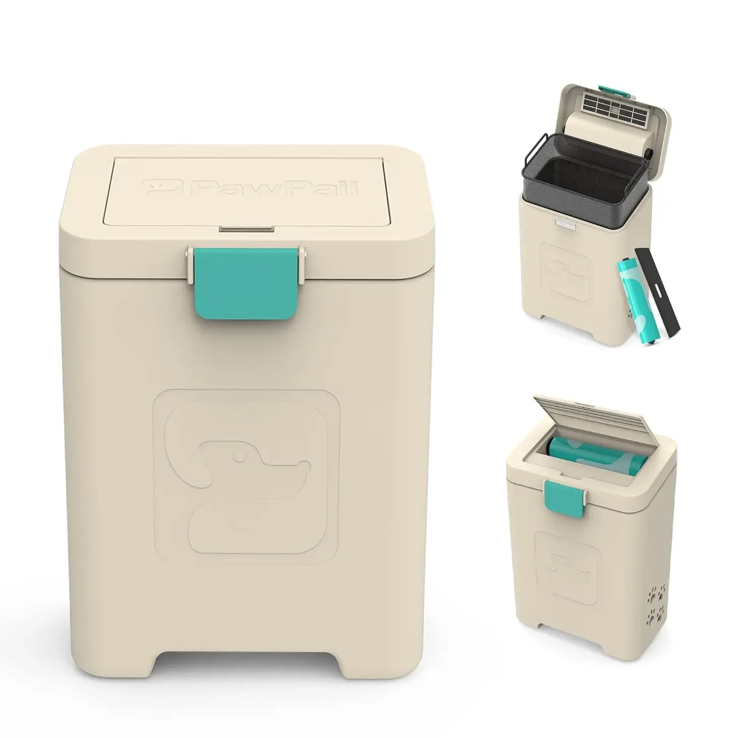 

Pet Waste Station, Heavy Duty Outdoor Dog Poop Trash Can with Carbon Air