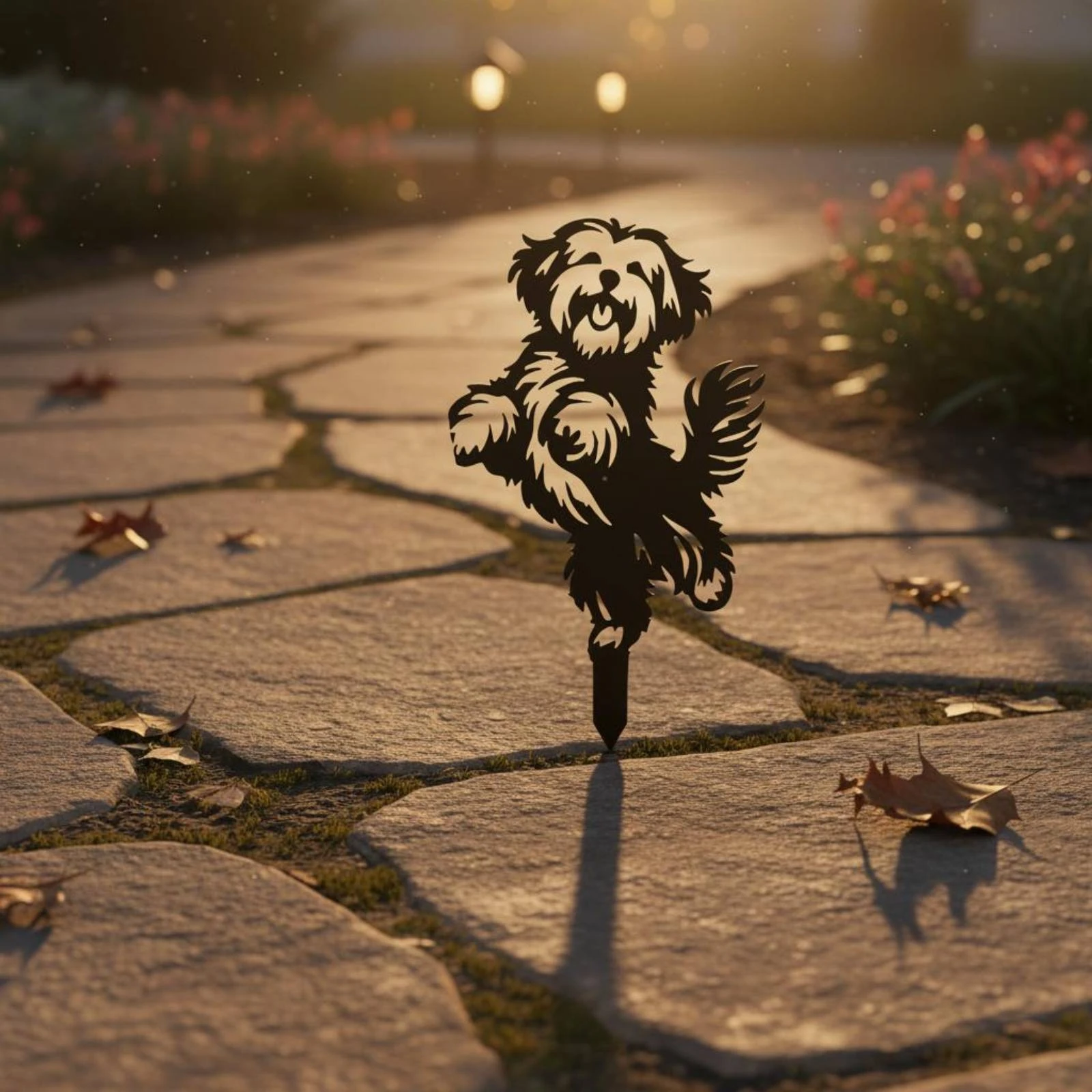 

Metal Dog Garden Stake Upright Pose Dog Profile Stake Puppy Profile Decor Easy to Install Long-Lasting