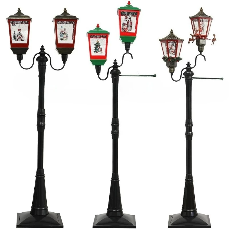Christmas decoration music snow street lights shopping mall window home living room scene arrangement ornament