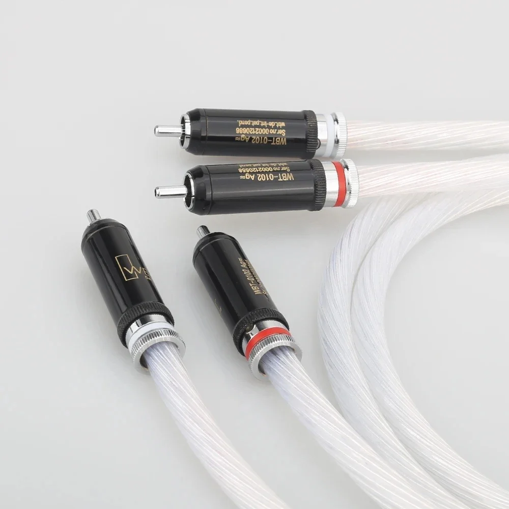 Audiocrast Pair 5N OCC Silver Plated RCA Analogue Cable HIFI RCA interconnect Audio Cable For CD AMP