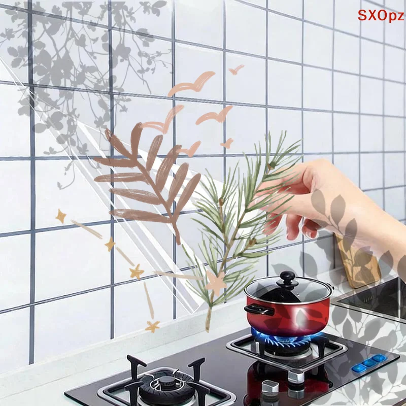 Transparent Kitchen Oil-Proof Wall Sticker, Heat Resistant Self-Adhesive Protector Film for Stove Cabinet