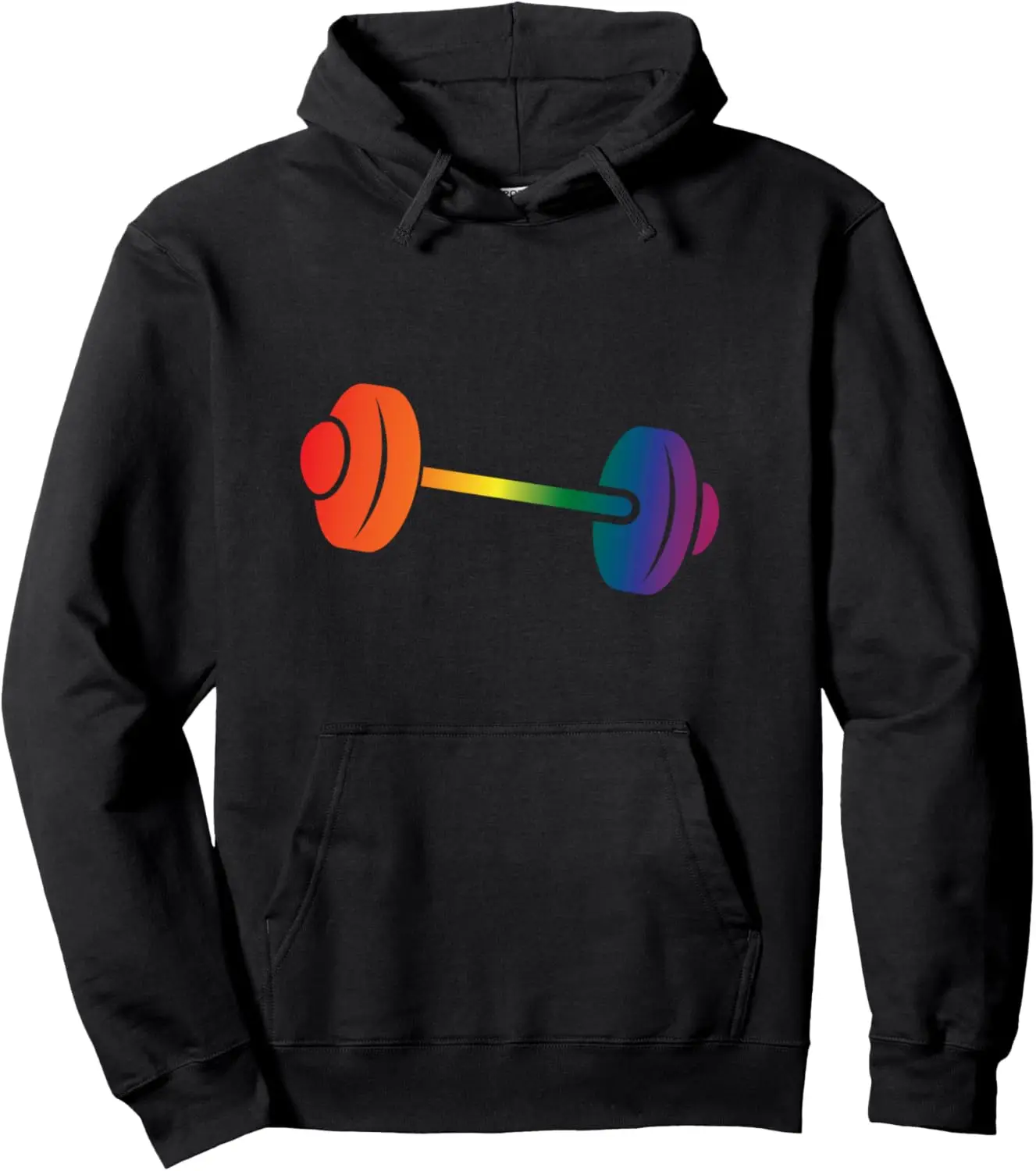 Rainbow Dumbbell Weights for Gay Gym Owners & LGBTQ Fitness Pullover Hoodie Unisex Autumn Streetwear Tops Women Mens Sweatshirt