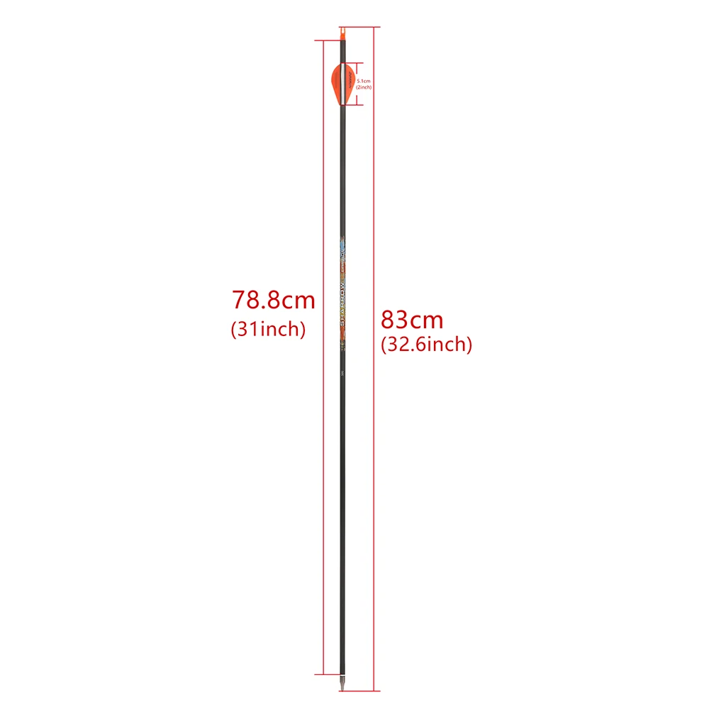 Imagem -06 - Pure Carbon Archery Seta para Composto e Recurve Bow Acessório para a Prática de Caça 6.2 mm Spine 250500 Spine 32.6 12 Pcs