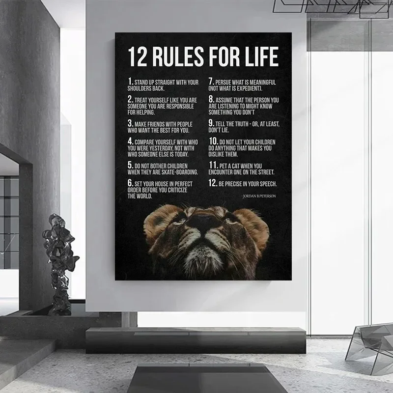Canvas Painting Print Art Motivational Quotes Success Poster Lion Mindset Is Everything Room Office Home Wall Picture Decor