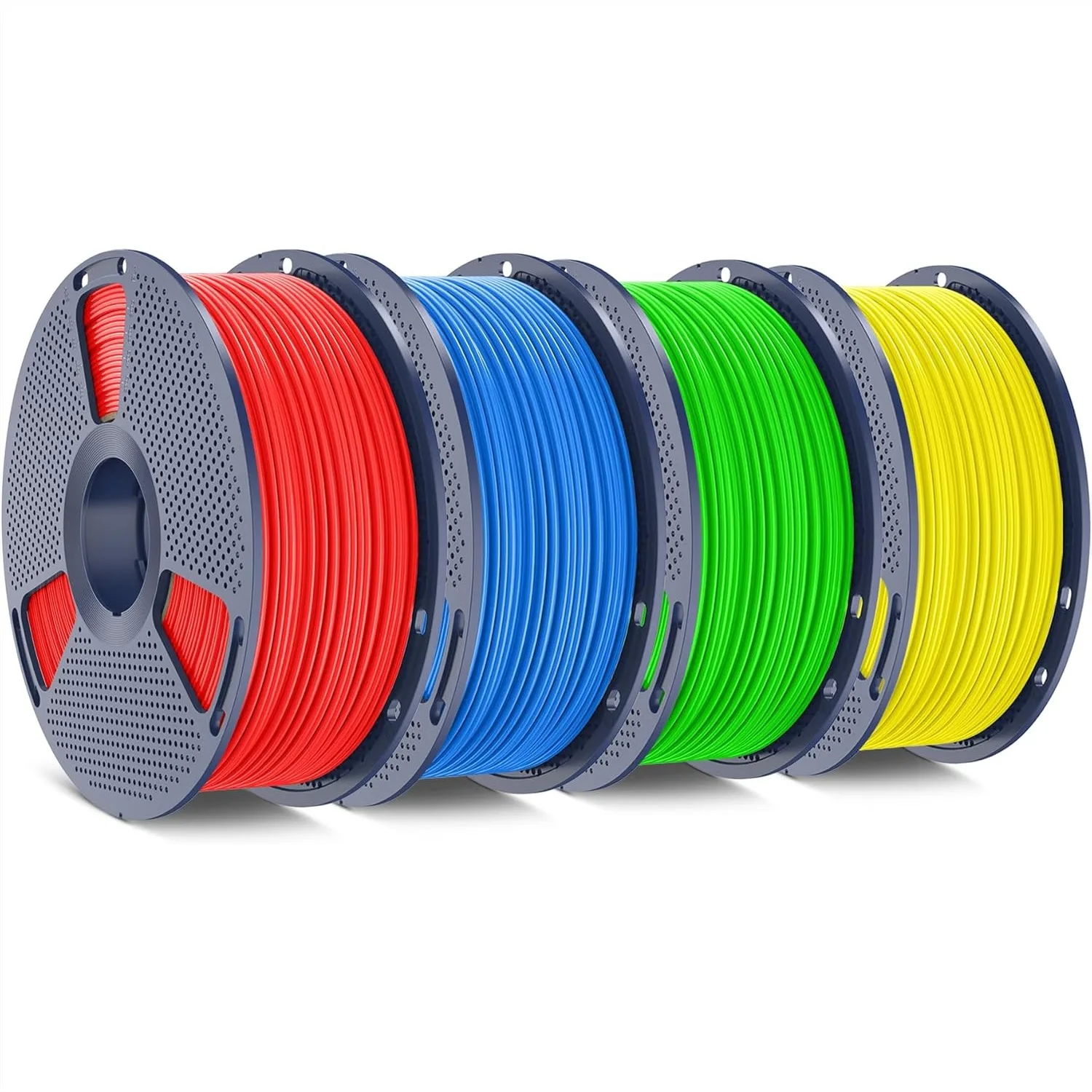 

ABS Filament 1.75mm 3D Printer Filament Bundle, Strong & Durable, 4kg Total (4 Spools) Red+Blue+Yellow+Green