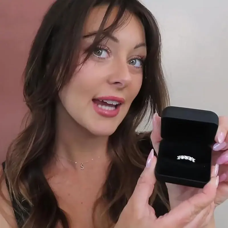 JoyceJelly 4 مللي متر D اللون VVS مويسانيتي الدائري للنساء مجموع 1.5CT S925 فضة مجوهرات تمرير الماس تستر العصابات الزفاف #6