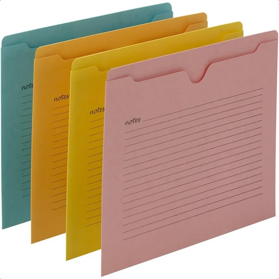노트 파일 재킷 레터 사이즈 Straigut Tab FlatNo 확장 다양한 색상 팩당 12개 75616