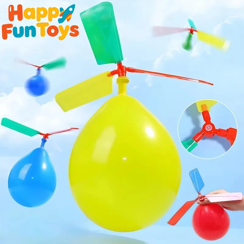 Propeller Balloon Helicopter Toys Children's DIY Balloon with Whistle Outdoor Flying Balloon Birthday Party Decoration Gift