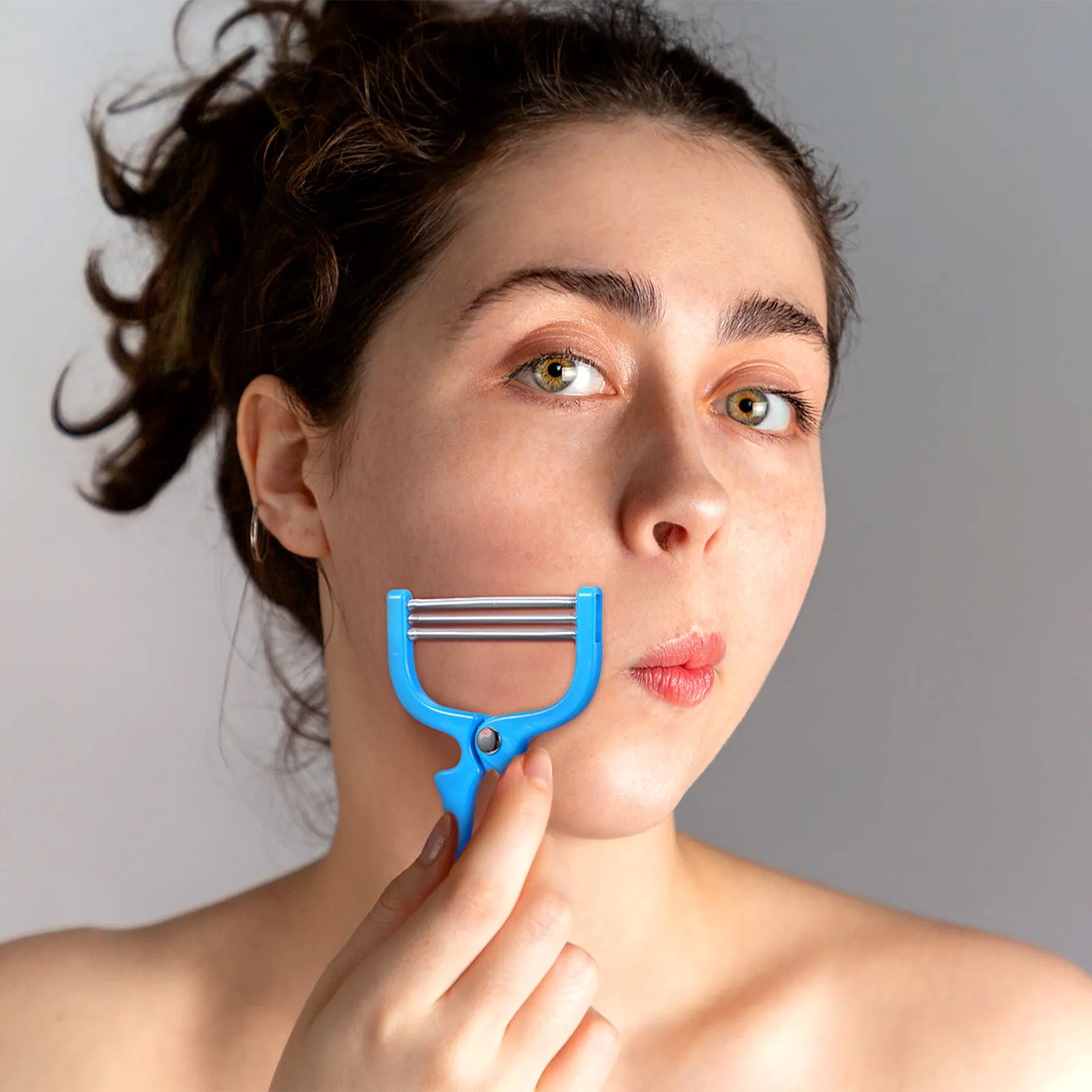 Portable Spring Facial Hair Remover Facial Hair Removal Epilator For Makeup Prep Routine Stainless Steel Manual