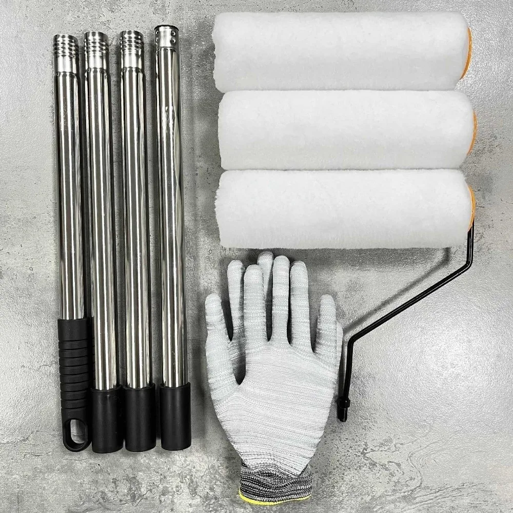 170/205/240cm Paint Roller Extension Pole Detachable Tapered Adapter Paint Roller Stainless Steel Comfortable Handle
