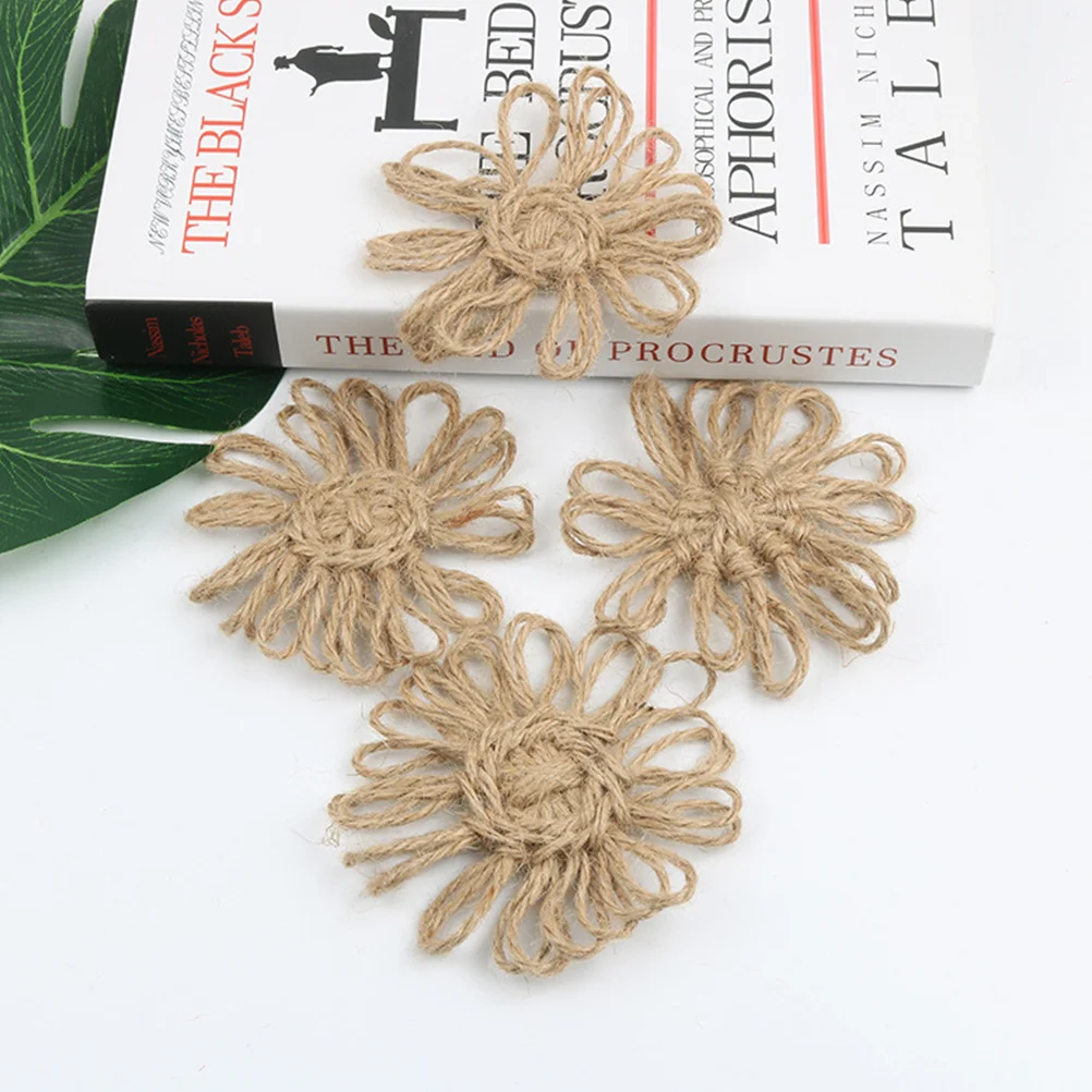 

5Pcs Handmade Linen Flower Decoration Xmas Craft DIY Party Supplies Adornment Handmade Wedding Flower Linen Flowers Decor