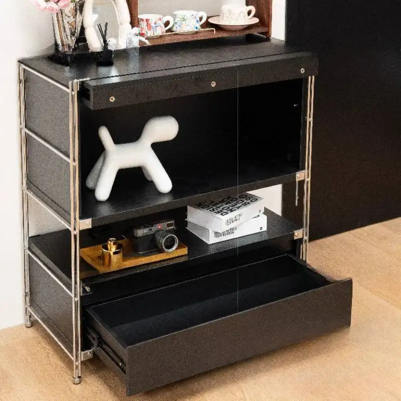 

Dustproof Black Living Room Cabinets High Long Wooden Saving Living Room Cabinets Luxury Corner Mueble Salon Furniture For Home