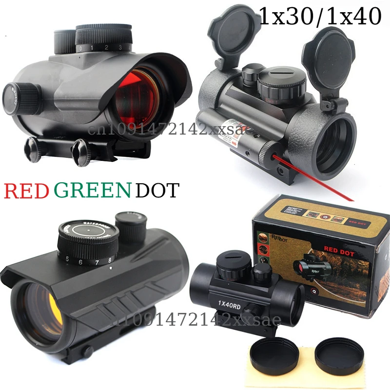 Mira telescópica holográfica de punto rojo/verde/cruzada, óptica táctica, compatible con rieles de 11 y 20mm, miras de caza, 1x40