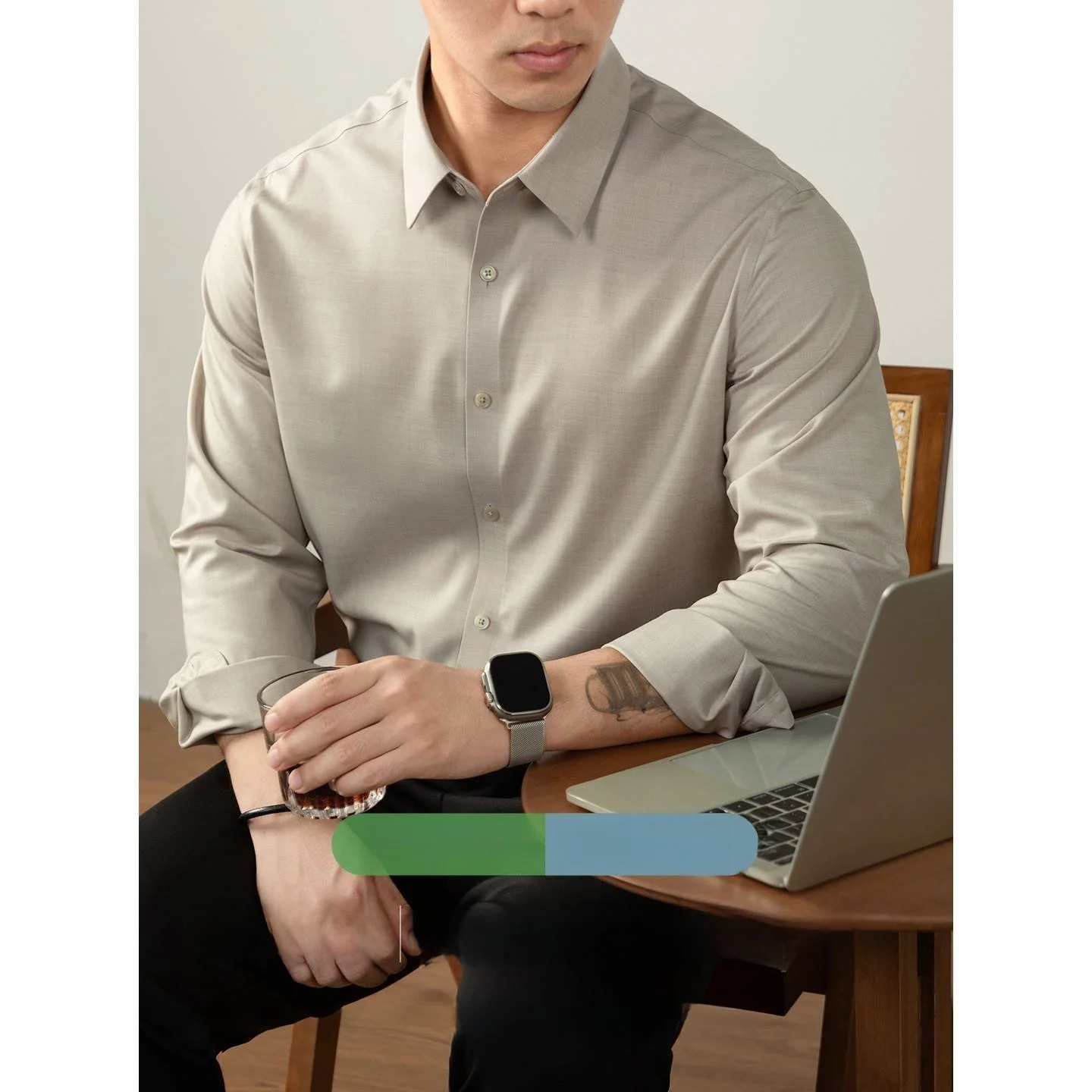 Men's Casual Tailored Stretch Shirt Anti-Wrinkle Long Sleeve Button up Classic Fit Daily Wear Comfortable Non-Iron Treatment