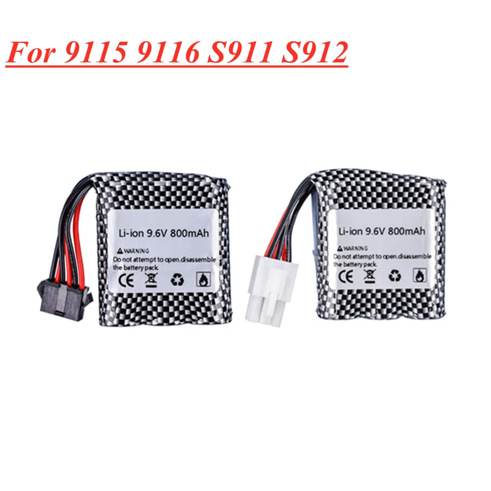 Batteria agli ioni di litio 9.6v 16500 per 9115 9116 S911 S912 RC parti di camion per auto 9.6V 800mah 9115 9116 batteria ricaricabile per auto