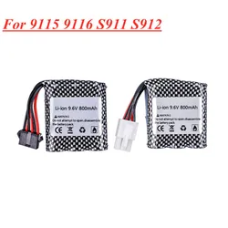 Batteria agli ioni di litio 9.6v 16500 per 9115 9116 S911 S912 RC parti di camion per auto 9.6V 800mah 9115 9116 batteria ricaricabile per auto giocattoli