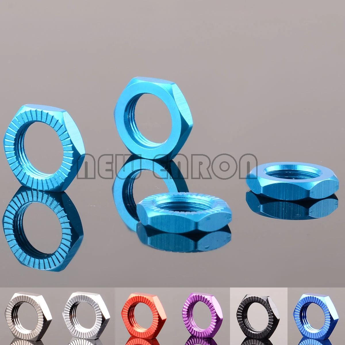 NEW ENRON #7758 4Pcs Aluminium 17mm Wheel Hex Nuts Mount Splined Serrated Metal for RC Car 1/5 Traxxas X-MAXX 77086-4 E-Revo VXL