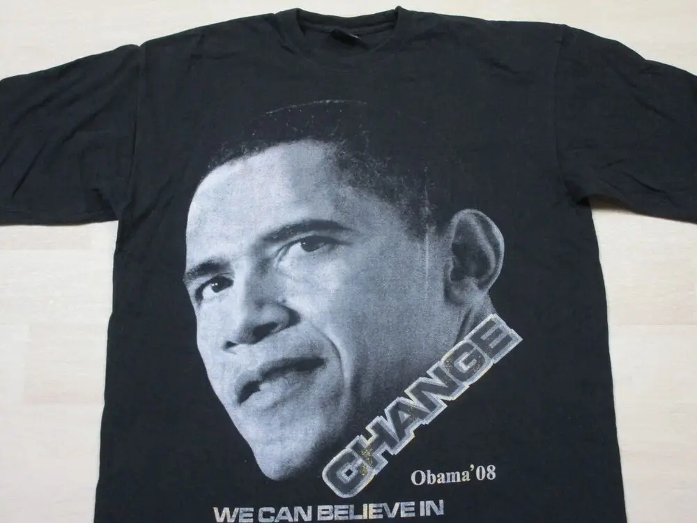 Vintage 2008 Barack Obama “Change We Can Believe In” Campaign T-Shirt Size (XL)