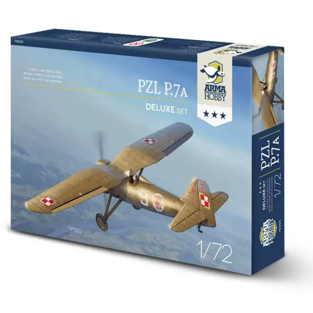 arma-hobby-70005-1-72-pzl-p7a-deluxe-set-assembly-model-fighter-aircrafts-kits-for-boys-gifts