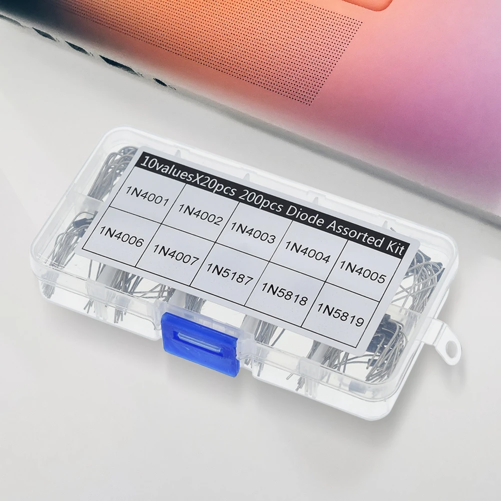 200 قطعة الصمام الثنائي المعدل مجموعة متنوعة 1N5817 1N5818 1N5819 10 قيم متنوعة الثنائيات المعدل مع صندوق المعدل ديود حزمة 5 فولت
