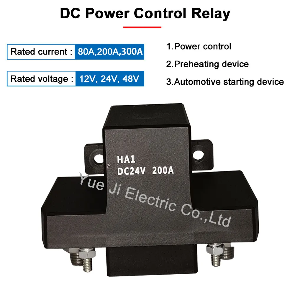 80A 200A 300A  DC12V 24V 48V Power Control Relay Automotive Starting  Preheating Device Applied To Tourist Buses And Custom Car