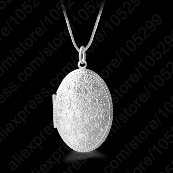 Vintage Photo Locket Necklace 925 Sterling Silver Needle Jewelry Pendant Necklace Women Gift Fast Shipping