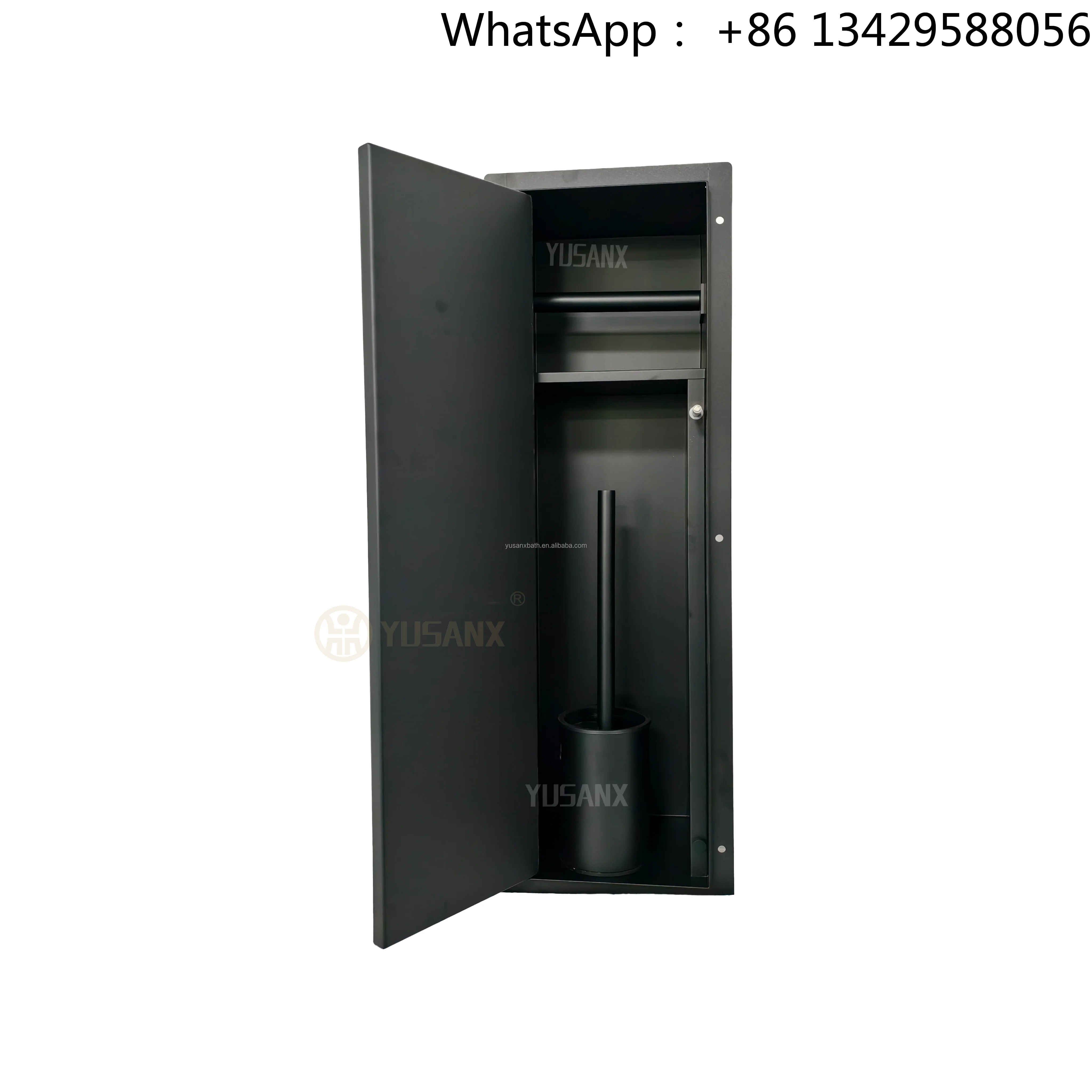 Modern Hidden Toilet Brush Holder Integrated Paper Box Recessed 304 Stainless Steel Wall Mounted for Minimalist Decor Bathroom