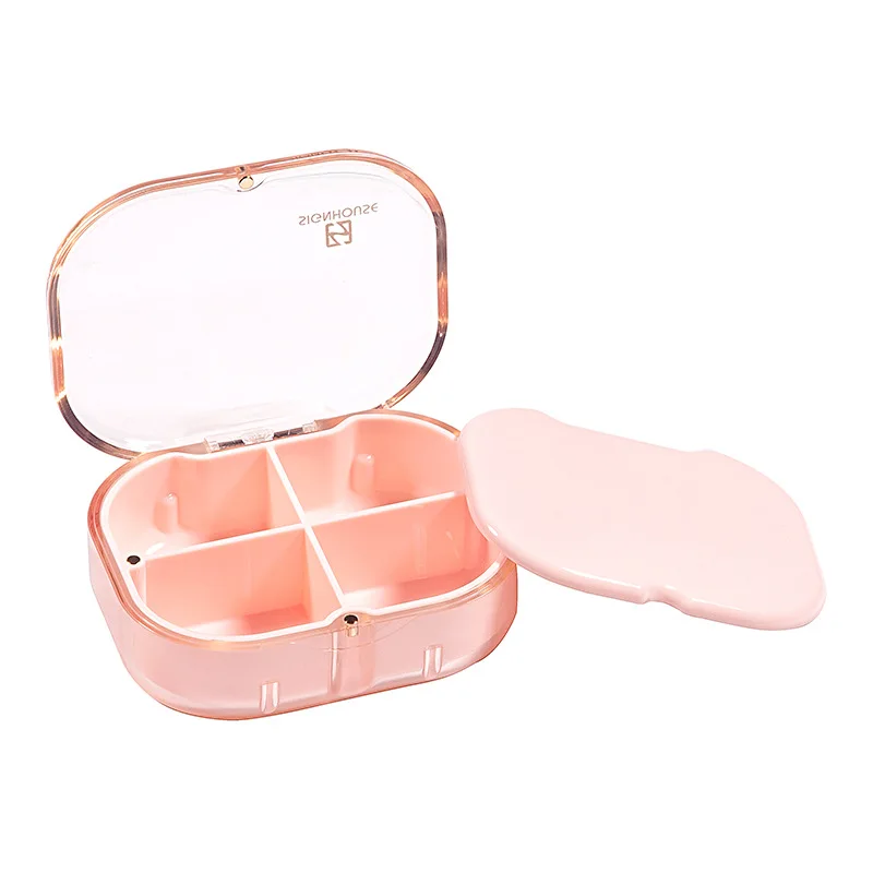 

Plastic Portable Pill Box Mini Sealed Magnetic Carry-on Pill Box Moisture Resistant Living Supplies Organizer