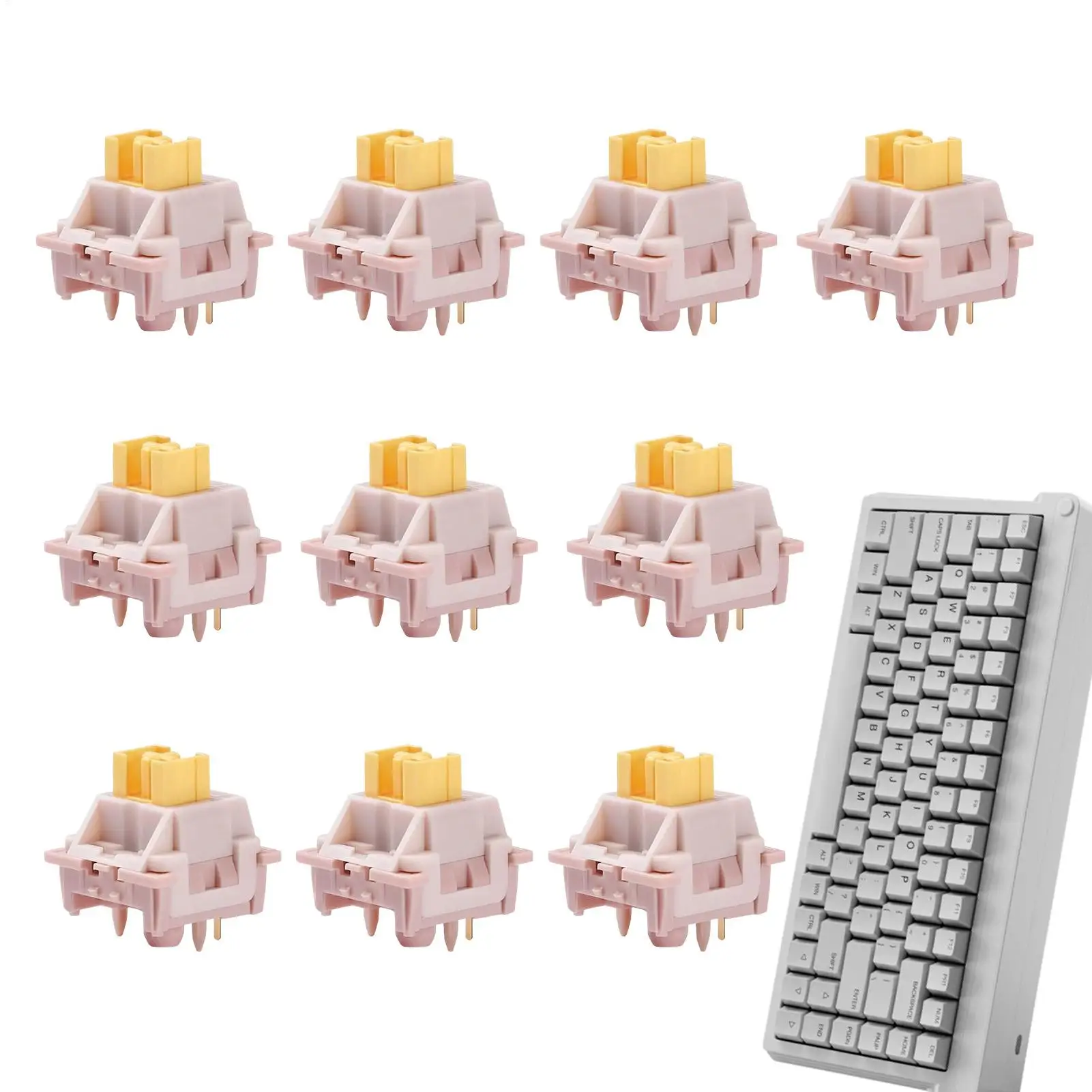 مفاتيح Outemu للوحة المفاتيح الميكانيكية 10 قطعة مفاتيح صامتة مفاتيح لوحة المفاتيح مع 5 دبابيس للكمبيوتر اللوحي المحمول