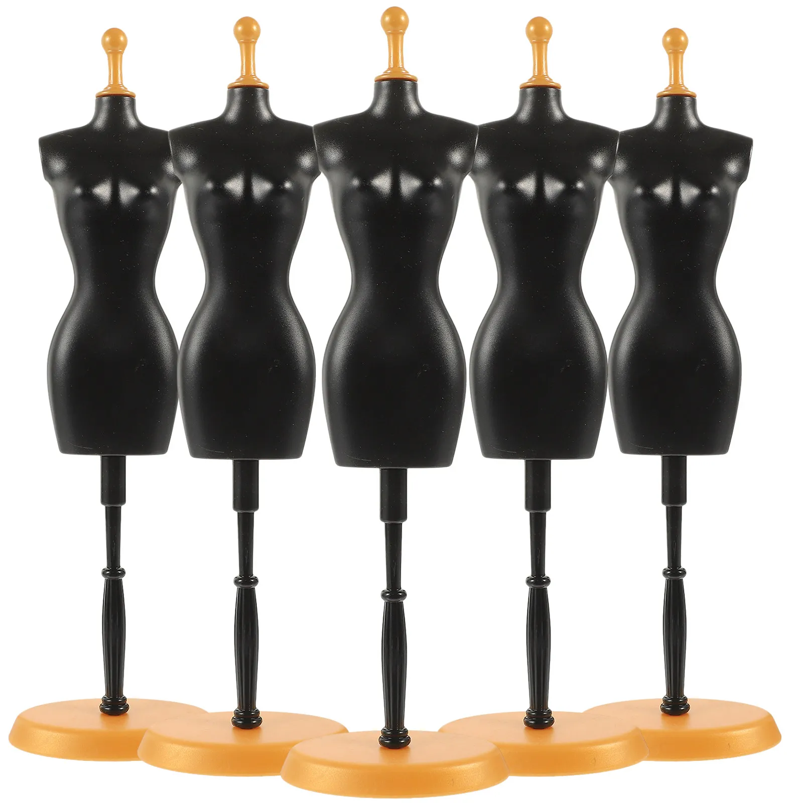 

5Pcs Mini Mannequin Clothes Holders Lightweight Plastic Wear-Resistant Garment Racks for Mini House Bedroom Display Stand