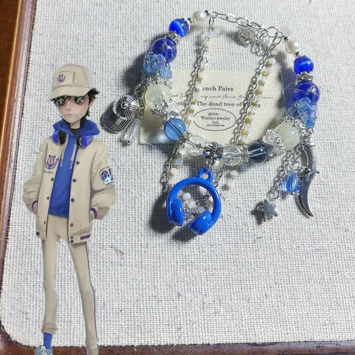Bracelets faits à la main pour cosplay de mercenaire Identity V, bijoux, chaîne de main, sangle de téléphone, pendentif, accessoires, ornement, cadeau d'anniversaire