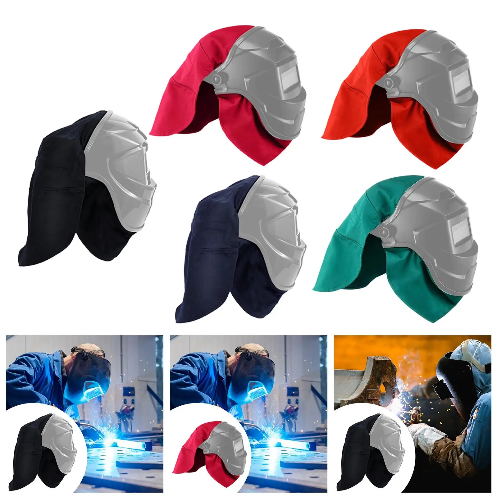 Welding Helmet Cover and Helmet Bib Set Accessories Extended Headcover Gear Equipment Welder