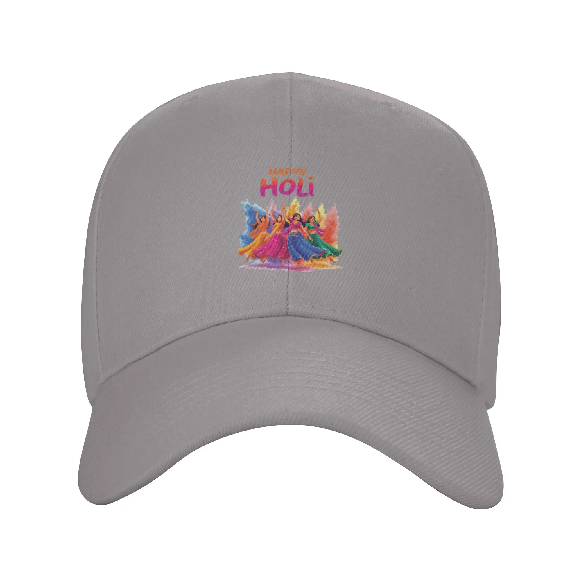 Happy Holi Festival Color Splash Indian Celebration Dance Trendy Baseball Cap Autumn Trip Wrinkle Resistant Trucker Cap